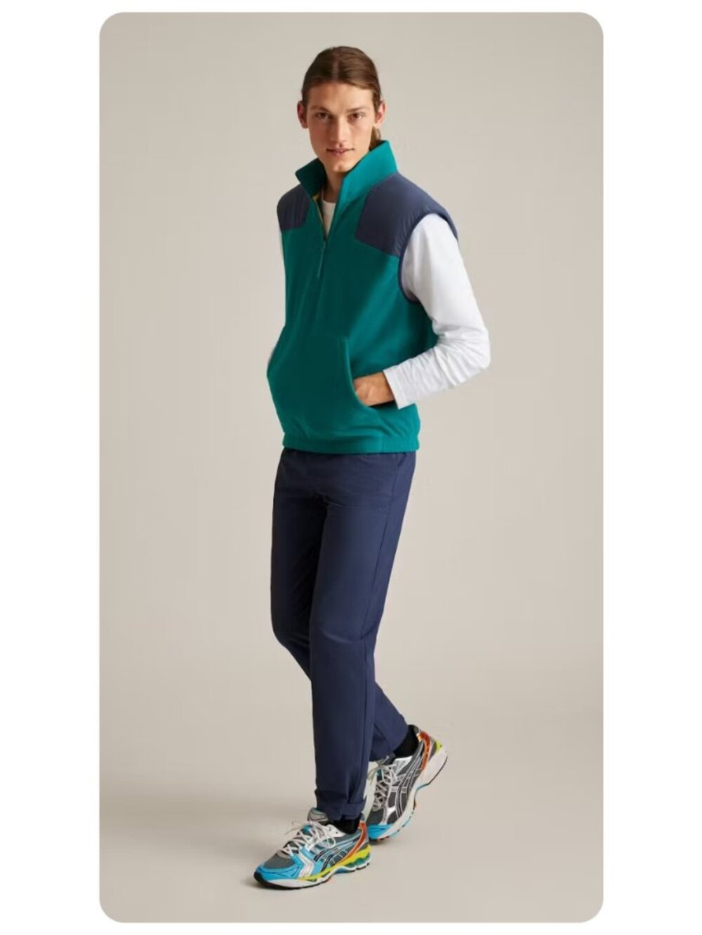 * Fielder by Bonobos Relaxed Fit Green Teal Polar Fleece Vest sz L